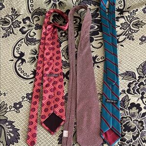 Joseph Abboud , Yves Saint Laurent Red and Teal Ties